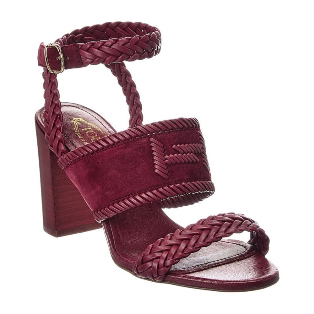Tod’S Suede & Leather Sandal, Red